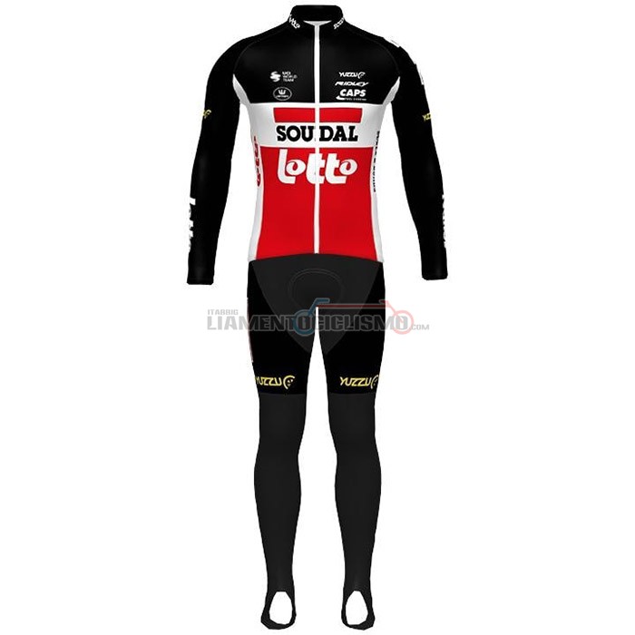 Abbigliamento Ciclismo Lotto Soudal Manica Lunga 2020 Nero Bianco Rosso(1)